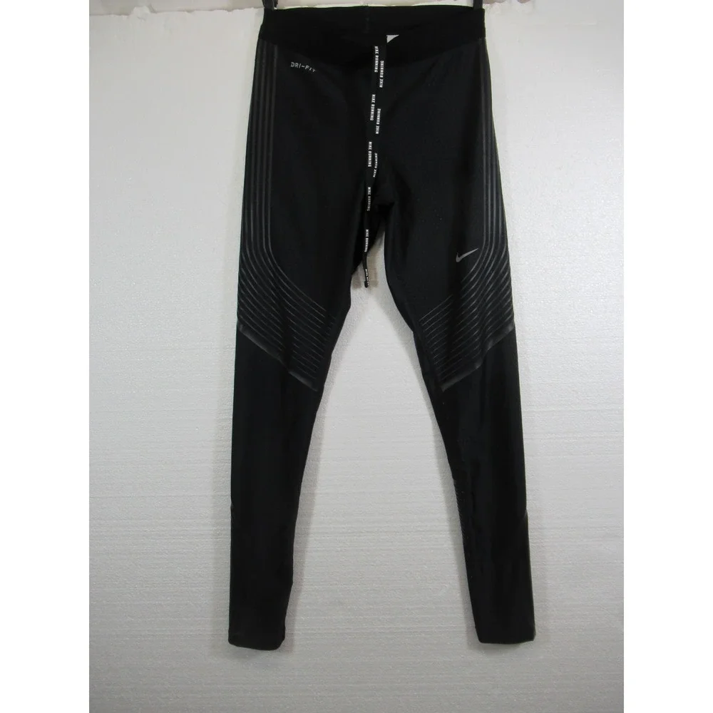 Nike Power Speed Compression Tights Women XS Black Zip Pocket 719784